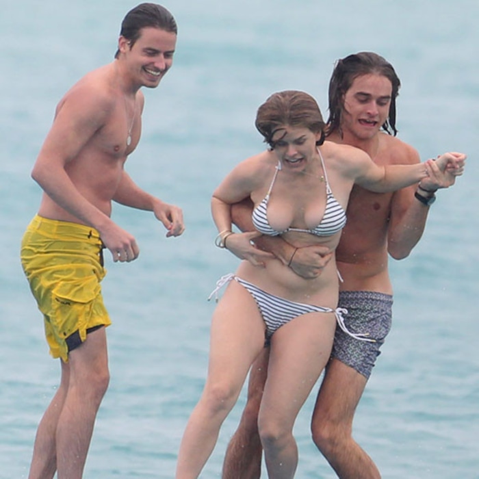 Alice Eve Flaunts Bikini Body Horses Around With Brothers On